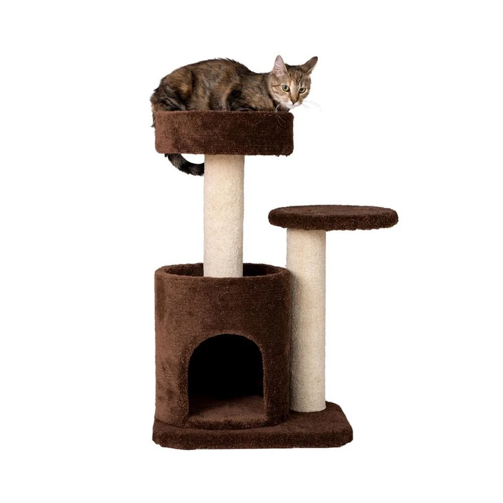 商品Macy's|Carpeted Real Wood Cat Tree Condo,价格¥1651,第1张图片