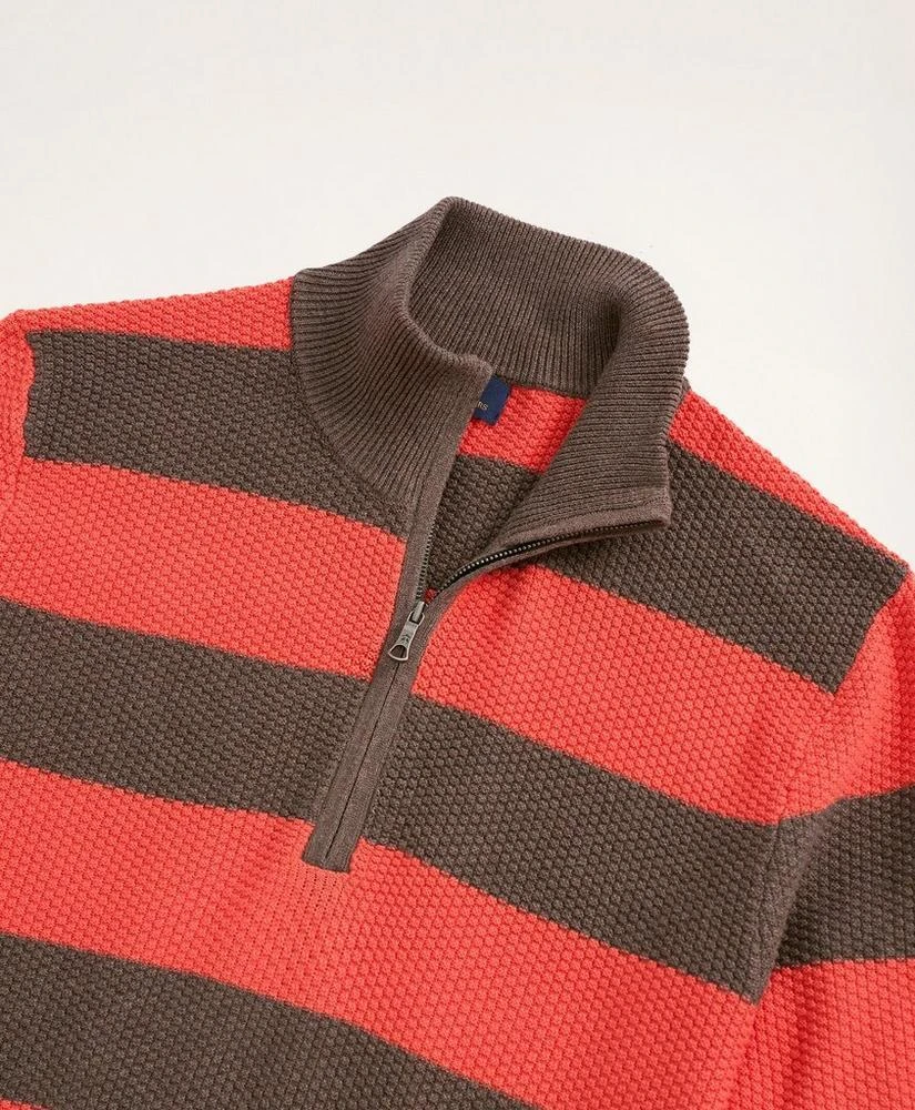 商品Brooks Brothers|Cotton Pique Rugby Stripe Half-Zip,价格¥418,第2张图片详细描述