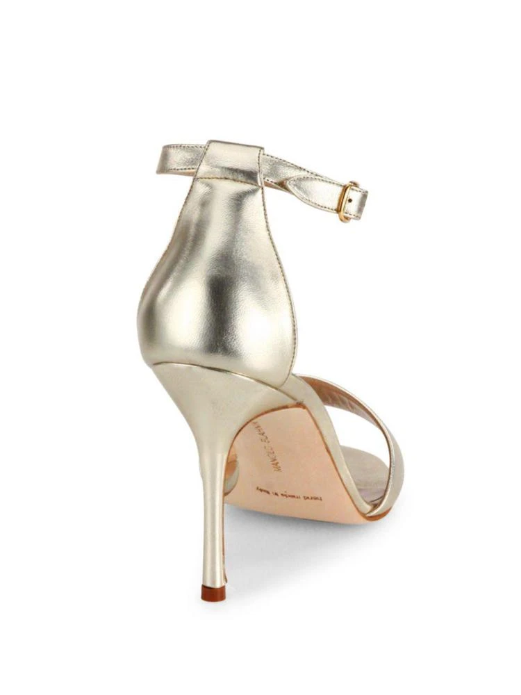 商品Manolo Blahnik|Tressa 105 Metallic Leather Ankle-Strap Sandals,价格¥2234,第2张图片详细描述