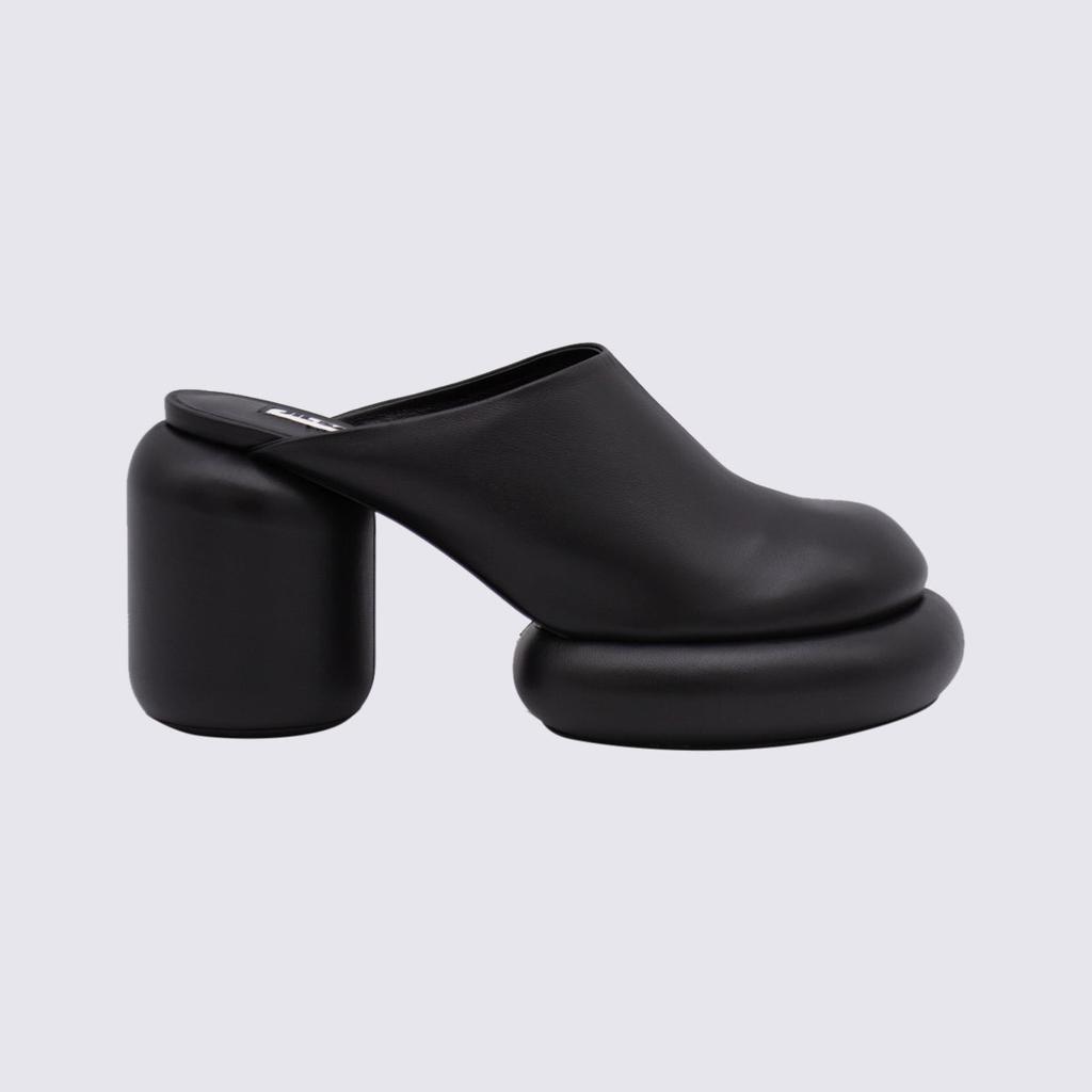 商品Jil Sander|JIL SANDER BLACK LEATHER MULES,价格¥2938,第1张图片