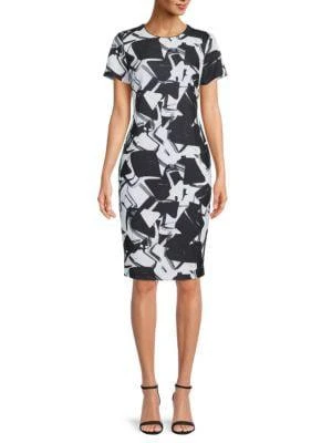 商品Karl Lagerfeld Paris|Scuba Crepe Sheath Dress,价格¥451,第1张图片