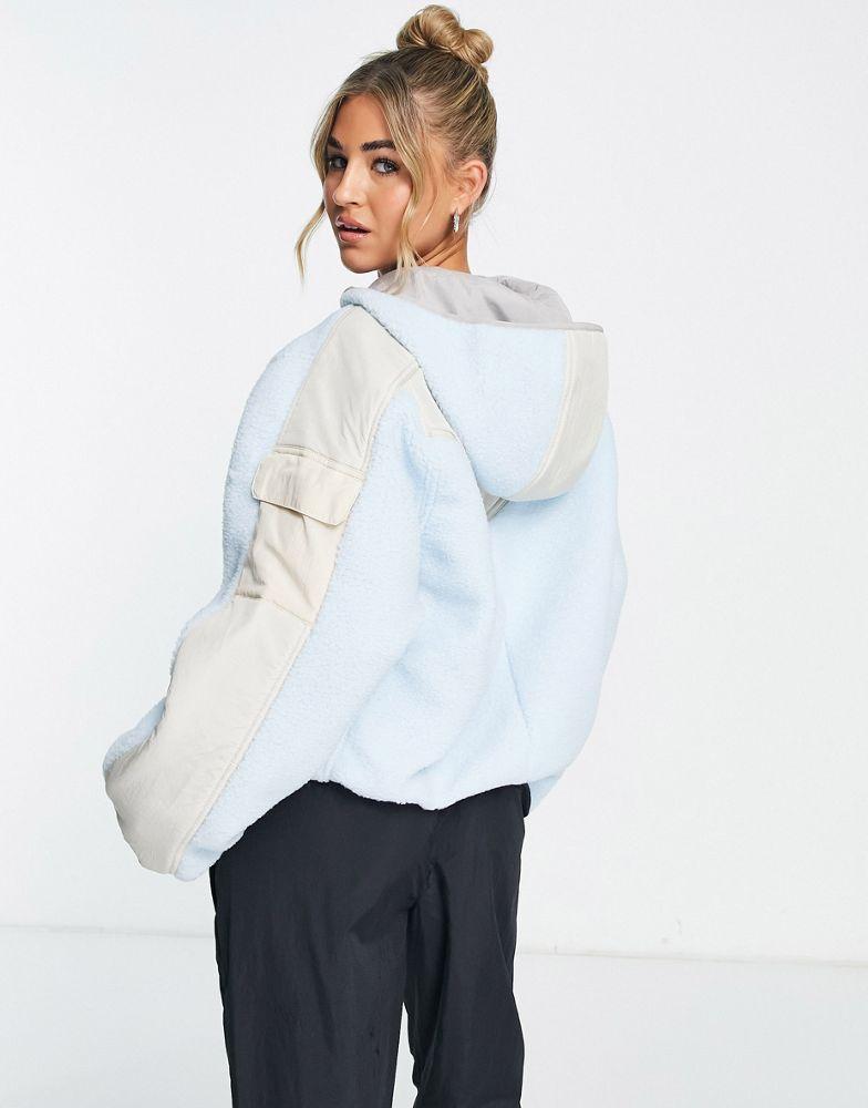 商品Jordan|Jordan Cozy Girl fleece hoodie in baby blue and oatmeal,价格¥971,第5张图片详细描述