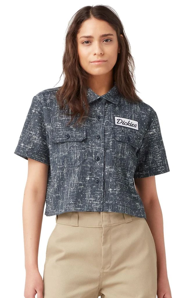 商品DICKIES|Cropped Work Shirt - Rinsed Navy Crosshatch,价格¥201-¥205,第1张图片
