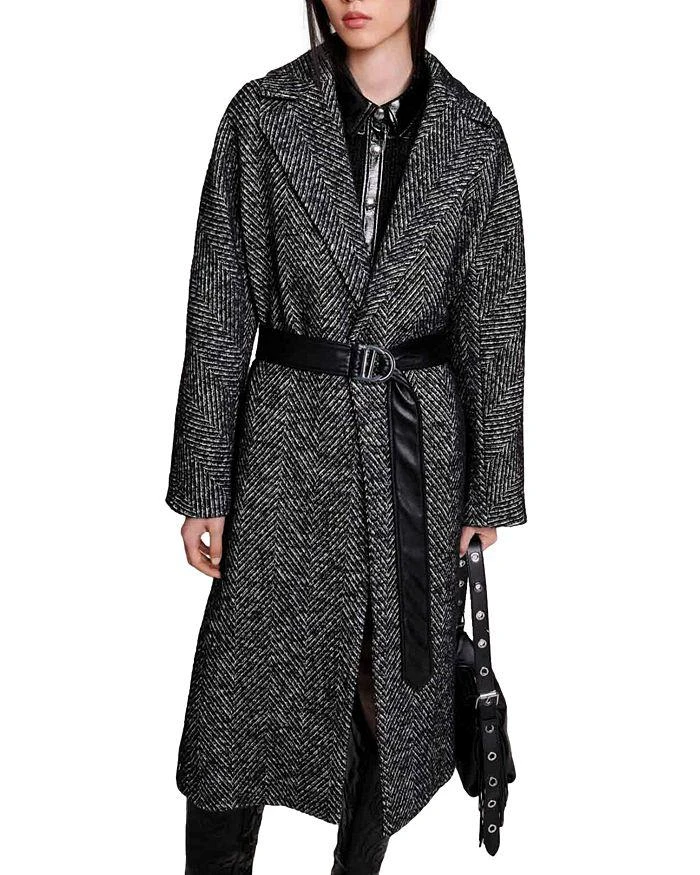 商品Maje|Givron Herringbone Coat,价格¥5468,第2张图片详细描述
