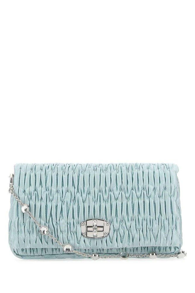 商品Miu Miu|Miu Miu Miu Crystal Fold-Over Shoulder Bag,价格¥10409,第1张图片