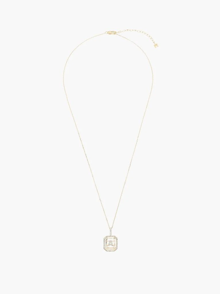 Initials diamond, quartz & 14kt gold necklace A-M 商品