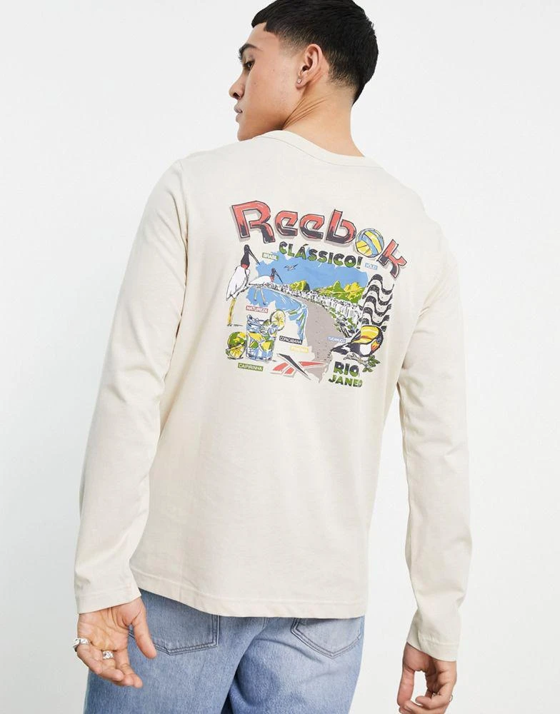 商品Reebok|Reebok Summer Retreat long sleeve top in sand,价格¥212,第3张图片详细描述