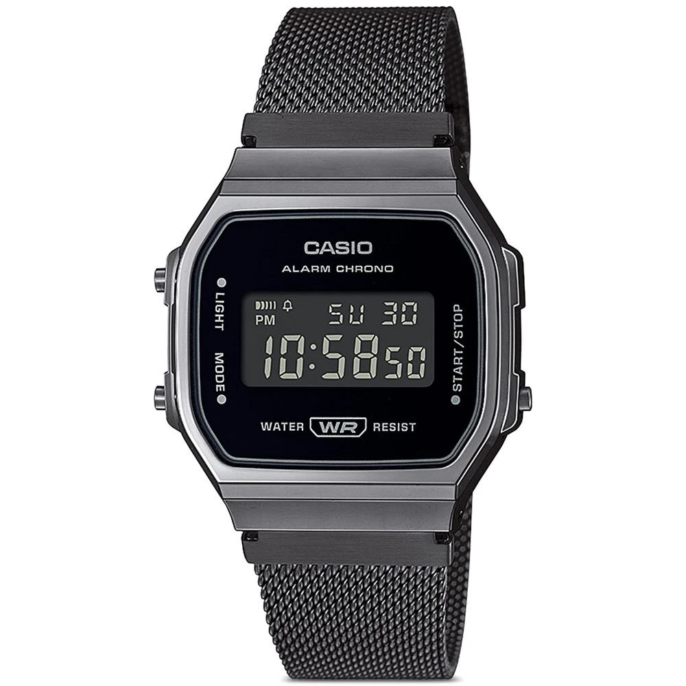 商品Casio|Women's Digital Black Ion-Plated Stainless Steel Mesh Bracelet Watch 36mm,价格¥561,第1张图片