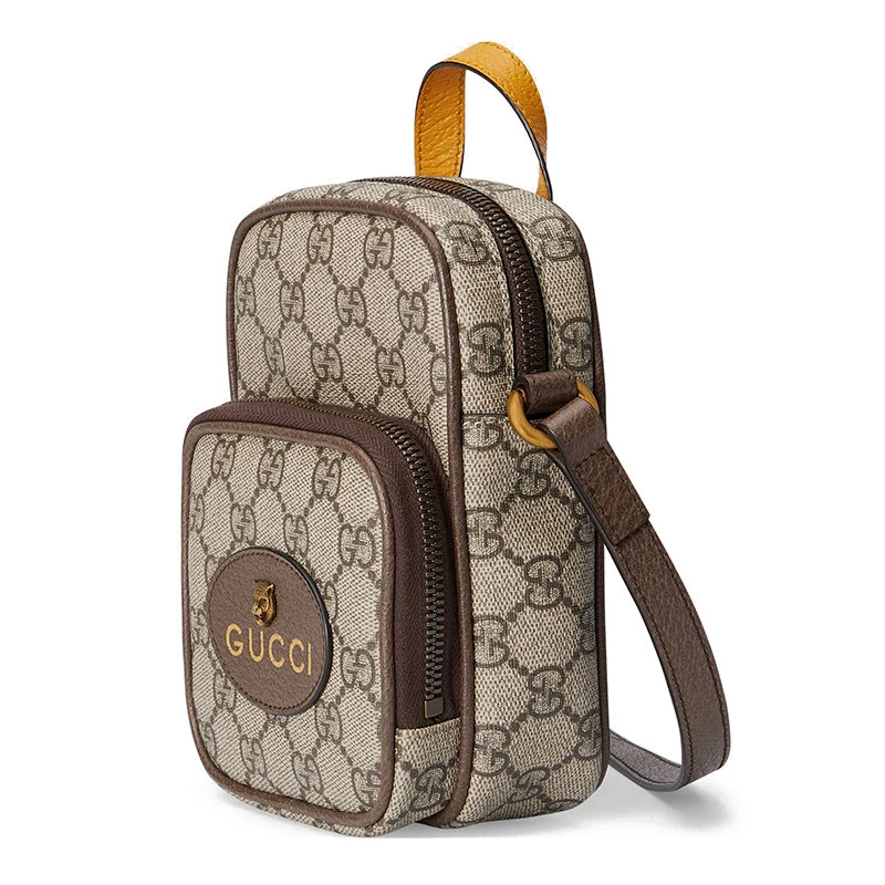 商品Gucci|【预售3-7天】GUCCI/古驰 2021春夏 Neo Vintage系列 米色和乌木色GG Supreme帆布猫科图案徽标复古迷你单肩包斜挎书包658556K9GOT8861,价格¥3991,第4张图片详细描述