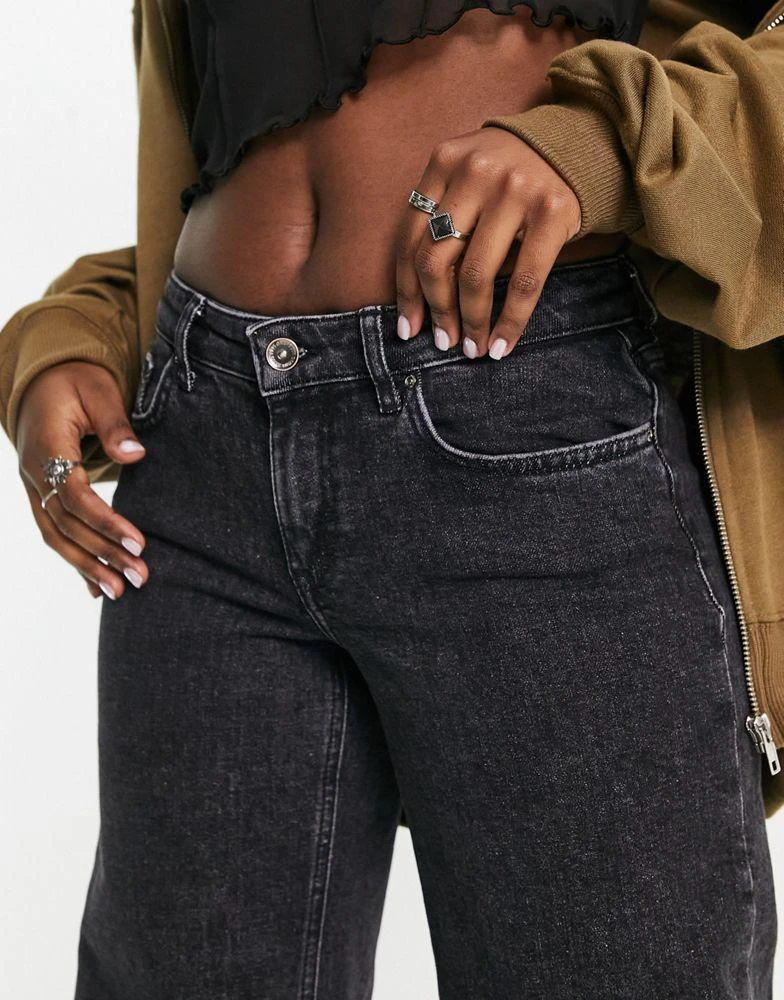商品ONLY|Only Juicy low rise wide leg jeans in black,价格¥346,第3张图片详细描述