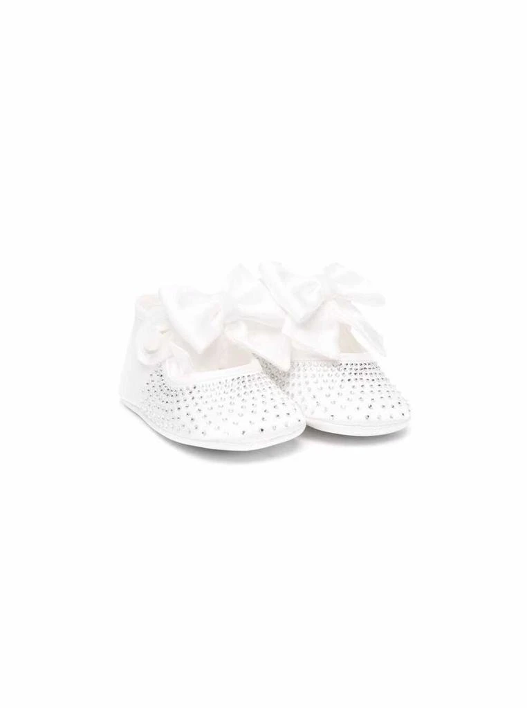 商品MONNALISA|Monnalisa Glitter Crib Shoes With Bow,价格¥935,第1张图片
