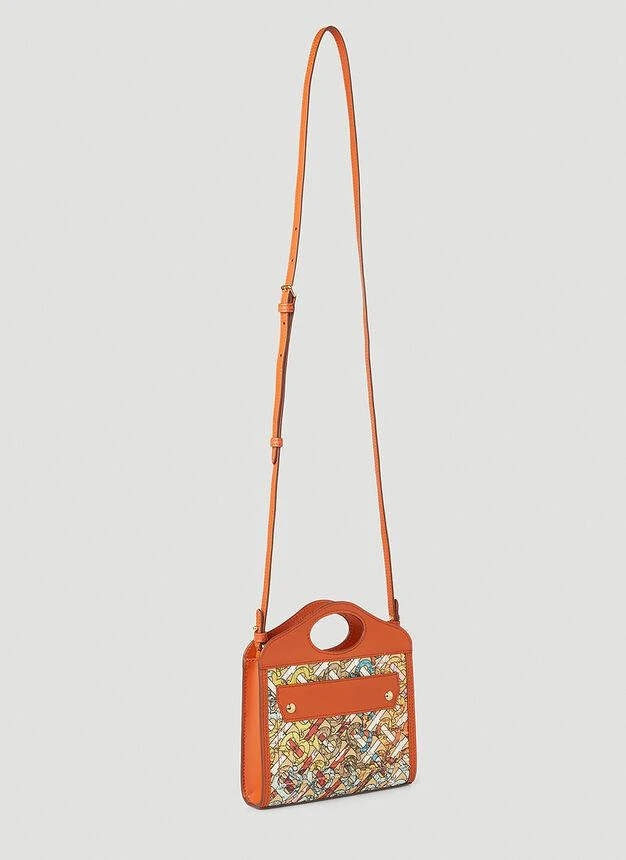 商品Burberry|Monogram Map Pocket Micro Tote Bag in Orange,价格¥9532,第2张图片详细描述