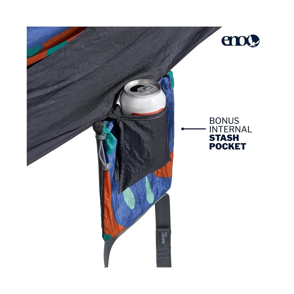 商品ENO|DoubleNest Hammock - Lightweight, Portable, 1 to 2 Person Hammock - For Camping, Hiking, Backpacking, Travel, a Festival, or the Beach - Lagoon/Charcoal,价格¥632,第3张图片详细描述
