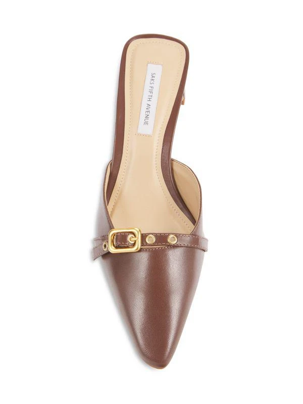 商品Saks Fifth Avenue|51MM Leather Block Heel Mules,价格¥551,第5张图片详细描述