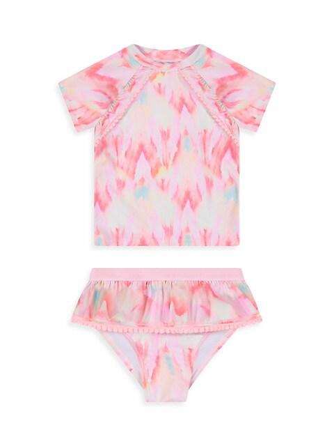 Little Girl's 2-Piece Rashguard & Swimsuit商品第1张图片规格展示