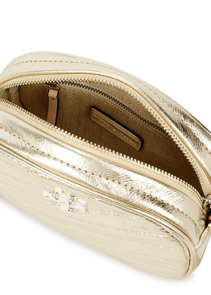 商品Tory Burch|Kira small gold quilted leather camera bag,价格¥3548,第6张图片详细描述