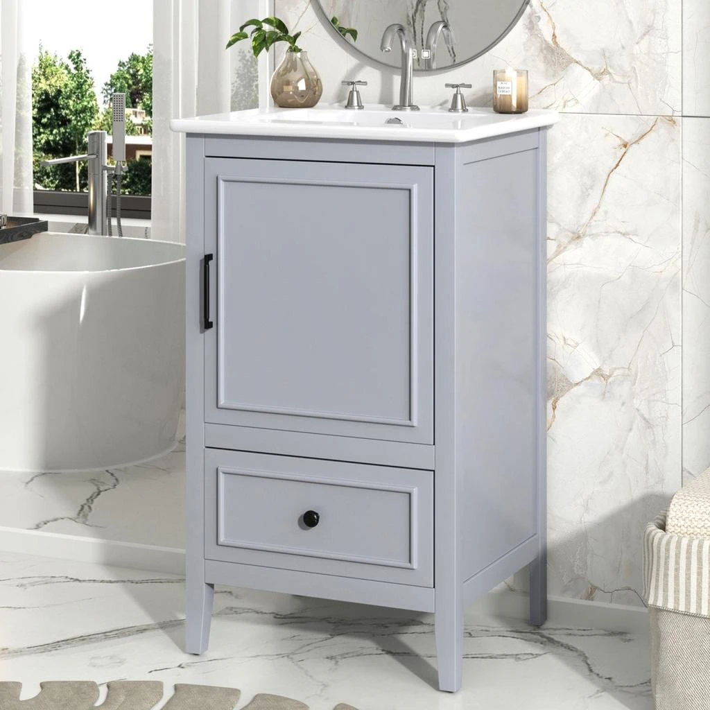 商品Streamdale Furniture|Streamdale 20" Bathroom Vanity with Sink and Storage,价格¥4104,第2张图片详细描述