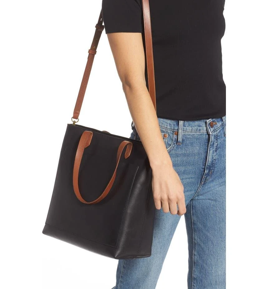 商品Madewell|The Zip-Top Medium Transport Leather Tote,价格¥886,第2张图片详细描述