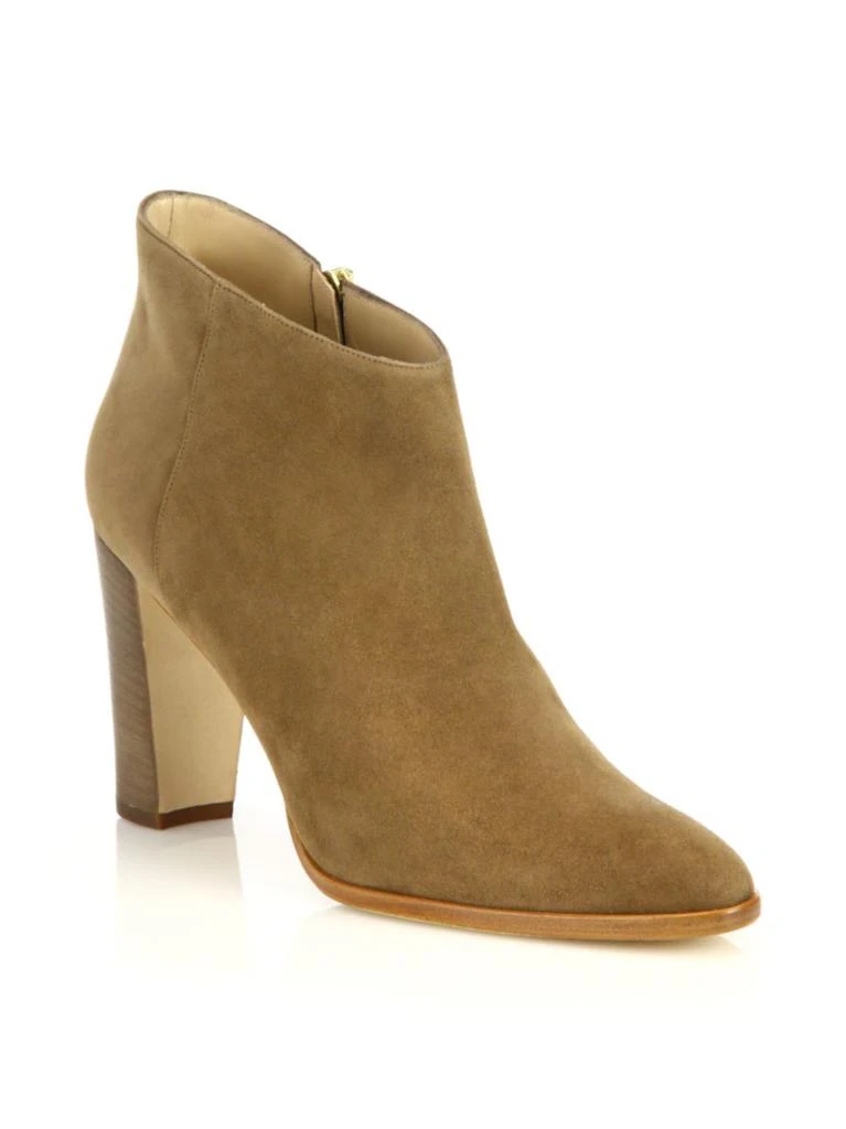 商品Manolo Blahnik|麂皮粗跟短靴,价格¥2234,第1张图片