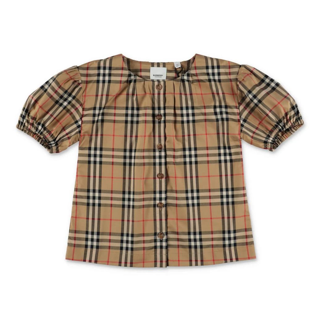 商品Burberry|Blusa Sheryl Check In Popeline Di Cotone Bambina,价格¥2432,第1张图片