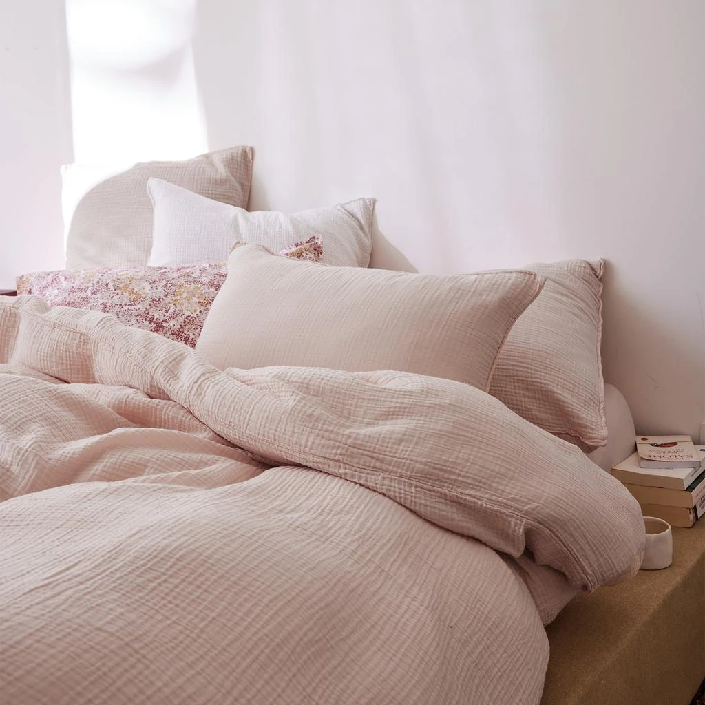 商品预计3周后发货 Blanc Cerise|Housse De Couette En Gaze De Coton Simplement Gaufré - Pêche,价格¥516,第2张图片详细描述