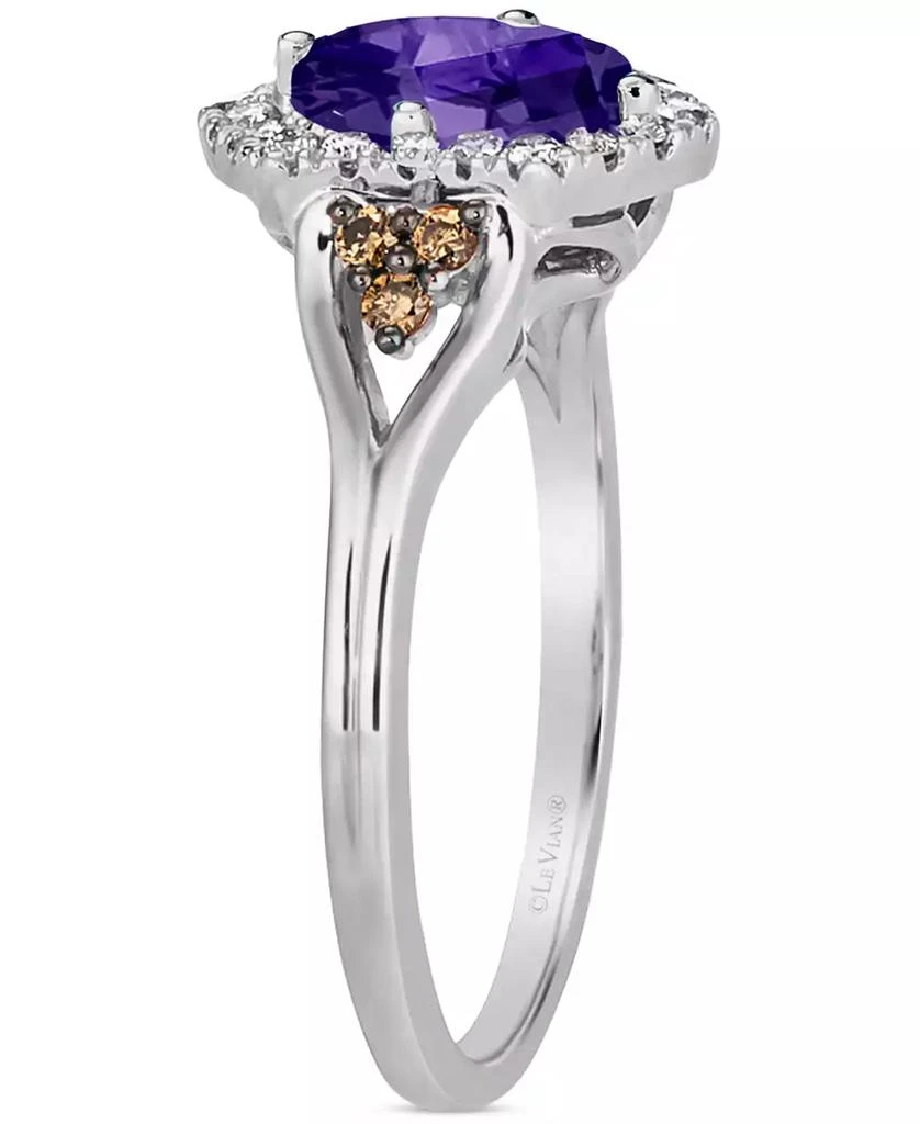 商品Le Vian|Blueberry Tanzanite (1 ct. t.w.) & Diamond (1/3 ct. t.w.) Halo Ring in 14k White Gold,价格¥18244,第4张图片详细描述