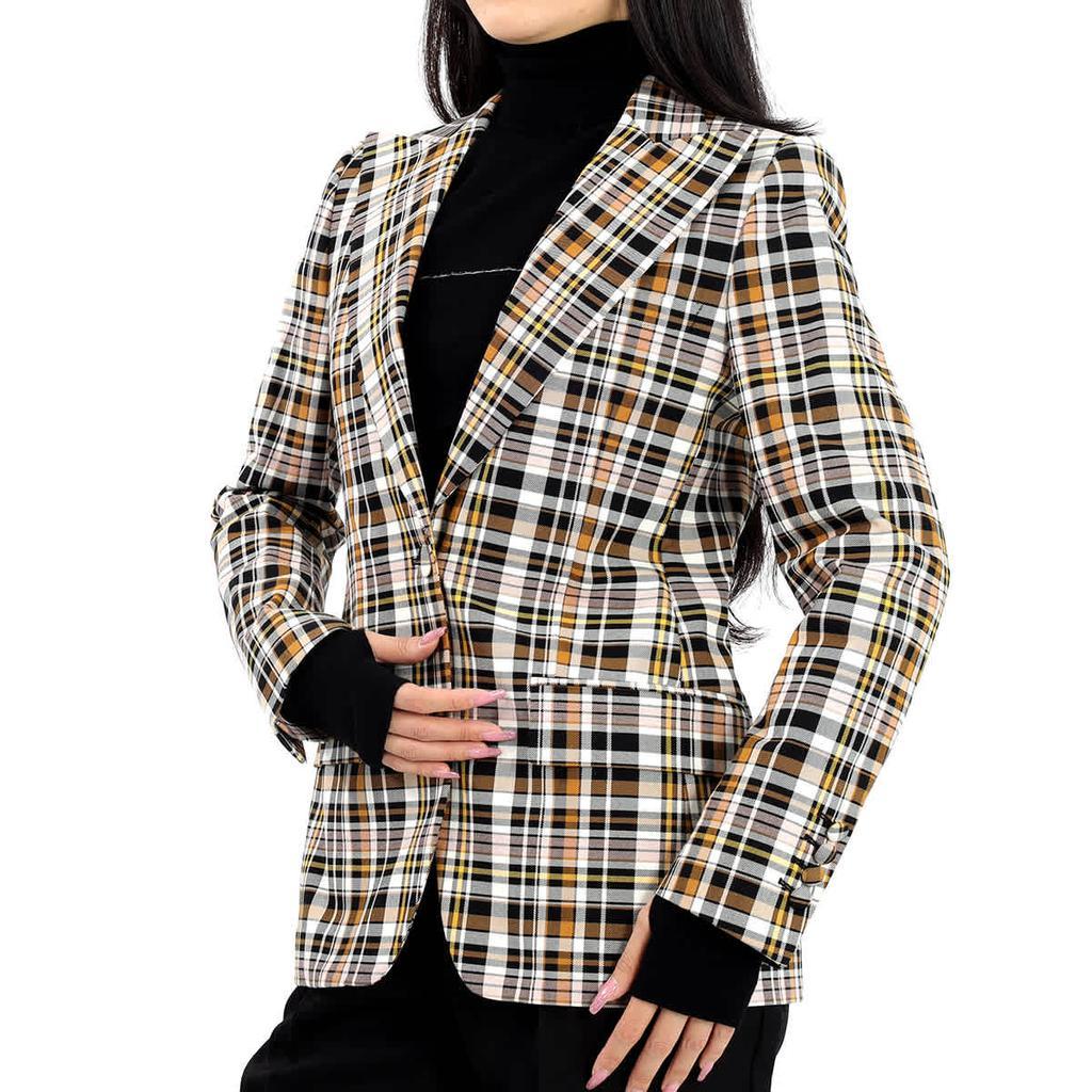 商品Burberry|Ladies Snowhill Plaid Blazer in Bright Toffee Check,价格¥5960,第2张图片详细描述