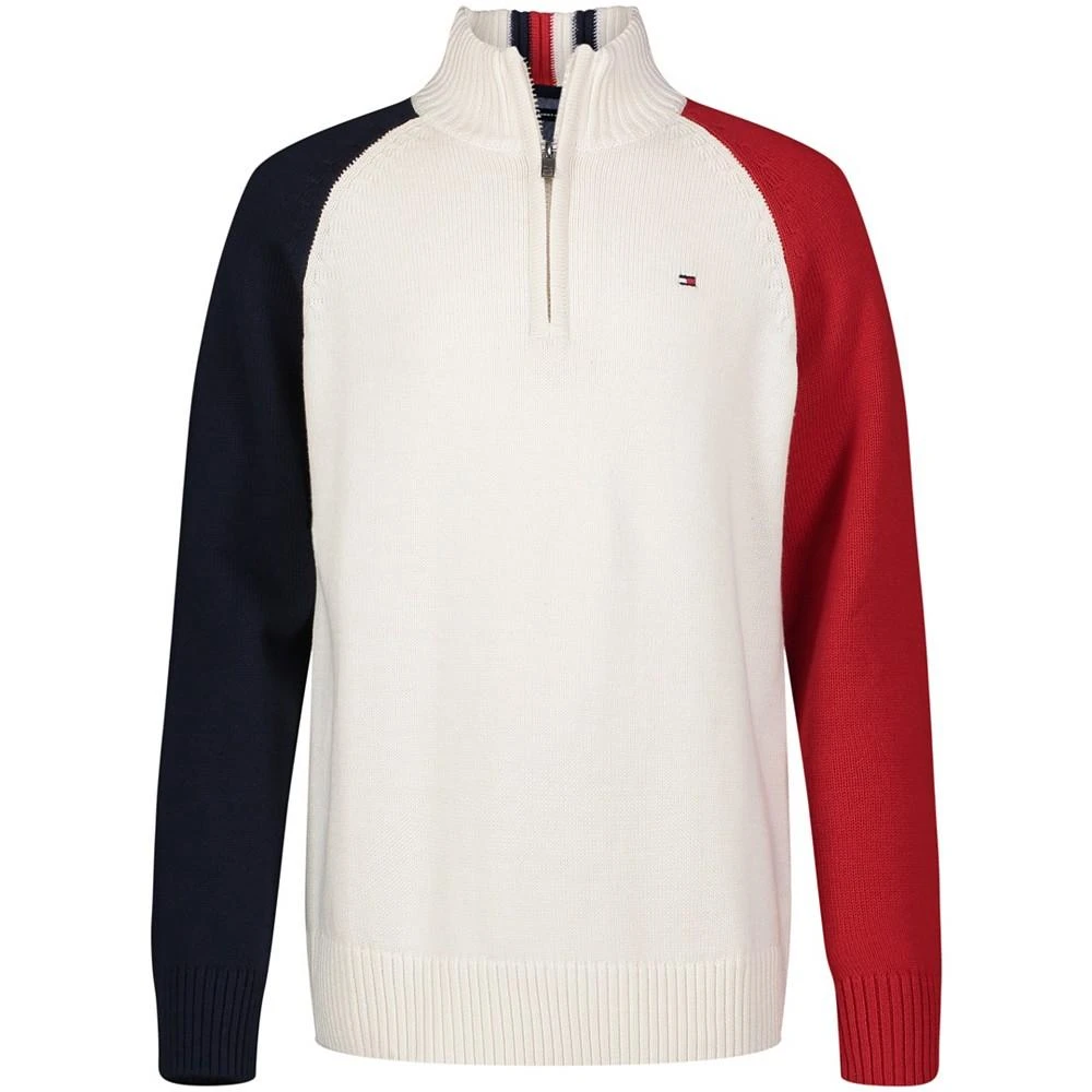 商品Tommy Hilfiger|Little Boys Colorblock Long Sleeve Quarter Zip Sweater,价格¥239,第1张图片