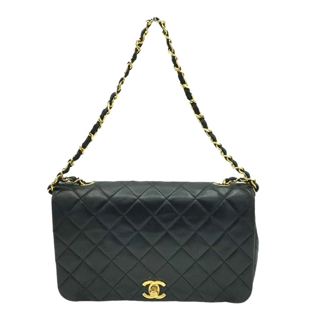 商品[二手商品] Chanel|Chanel Black Lambskin Leather CC Flap Shoulder Bag,价格¥29873,第1张图片