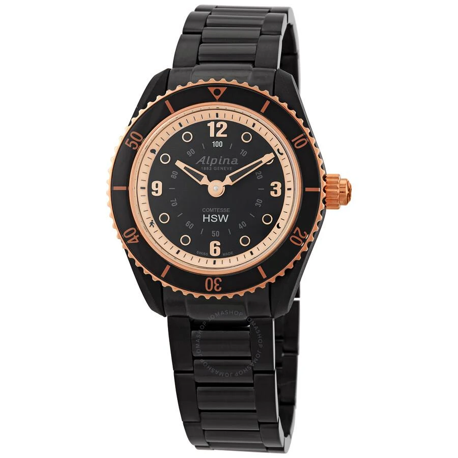 商品Alpina|Alpina Black Dial Ladies Stainless Steel Horological Smart Watch AL-281BY3V4B,价格¥2216,第1张图片