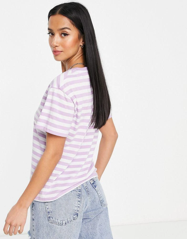 商品Echo Design|ASOS DESIGN Petite ultimate t-shirt in lilac and white stripe,价格¥58,第2张图片详细描述