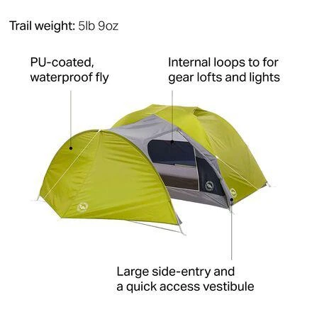 商品Big Agnes|Blacktail 2 Hotel Tent: 2-Person 3-Season,价格¥1614,第5张图片详细描述