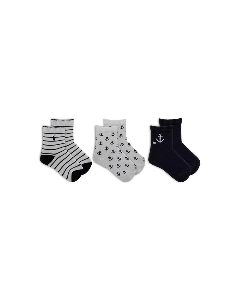 商品Ralph Lauren|Unisex Nantucket Socks, 3 Pairs - Baby,价格¥80,第1张图片详细描述
