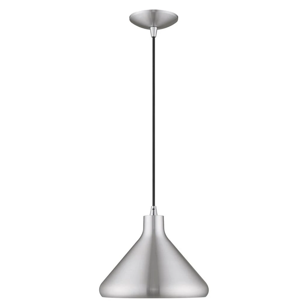 商品Livex Lighting|One Light Brushed Aluminum Mini Pendant,价格¥956,第3张图片详细描述