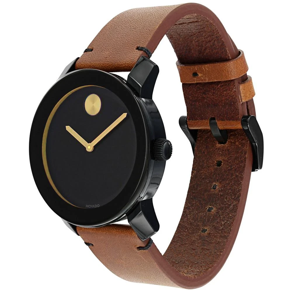 商品Movado|摩凡陀Movado Unisex Swiss Bold Rustic Brown Leather Strap Watch 42mm 3600305,价格¥2673,第3张图片详细描述