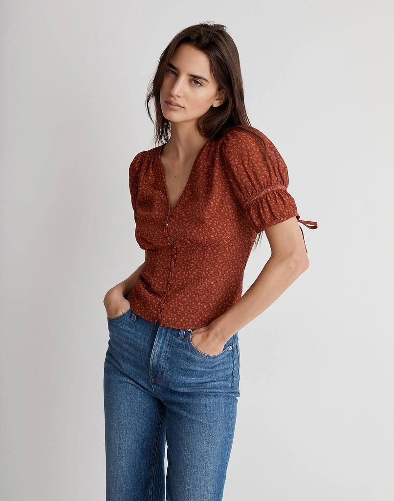 商品Madewell|Recycled Georgette Button-Front Top,价格¥512,第1张图片