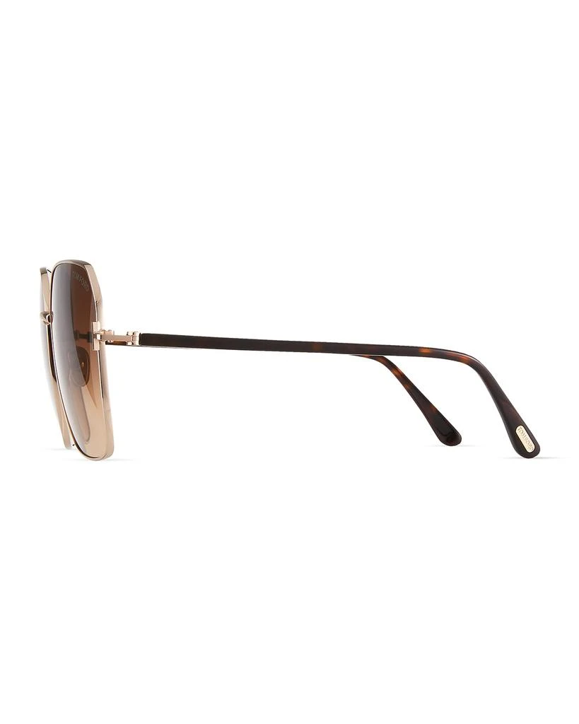 商品Tom Ford|Claudia Geometric Metal/Acetate Sunglasses,价格¥4027,第4张图片详细描述