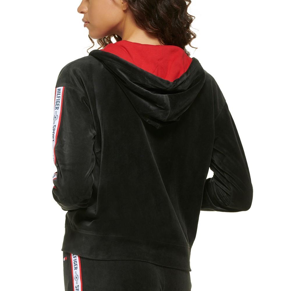 商品Tommy Hilfiger|Women's Zip-Front Velour Hooded Sweatshirt,价格¥242,第4张图片详细描述