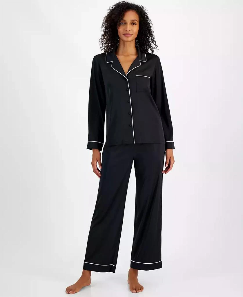 商品INC International|Women's 2-Pc. Piped-Trim Satin Pajamas Set, Created for Macy's,价格¥306,第1张图片