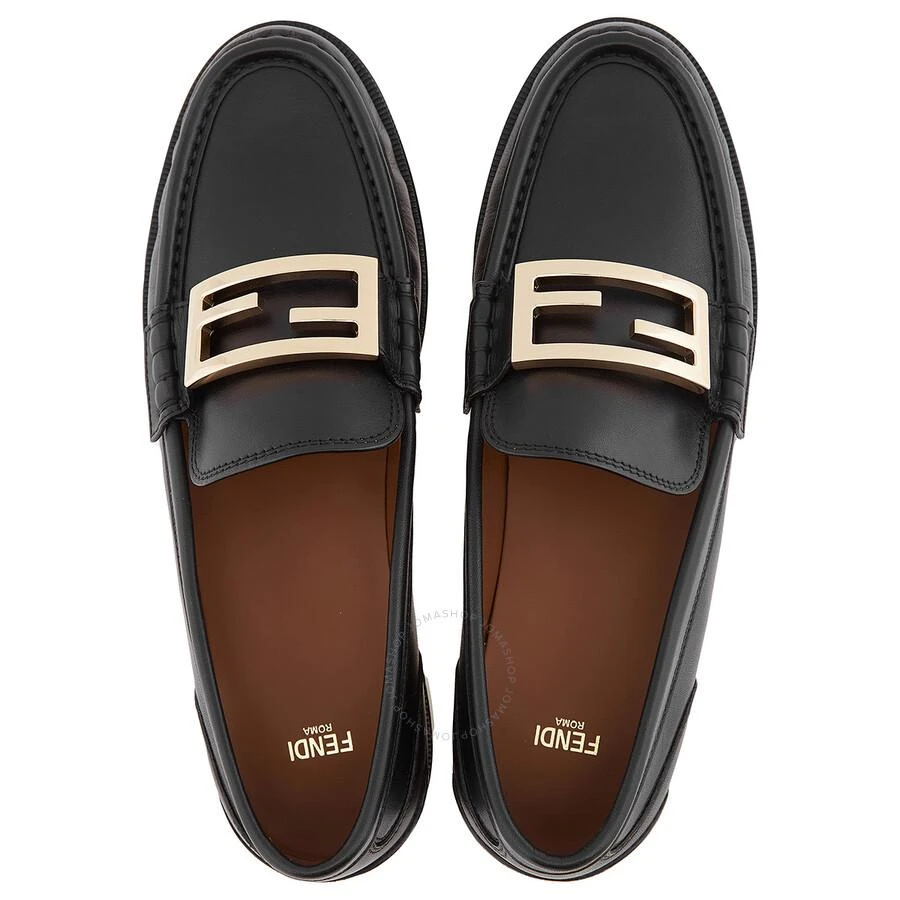 商品Fendi|Ladies Black Baguette Leather Loafers,价格¥3465,第3张图片详细描述