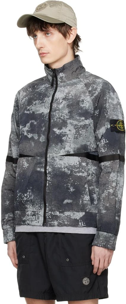 商品Stone Island|Gray Dissolving Grid Camo Jacket,价格¥4684,第4张图片详细描述