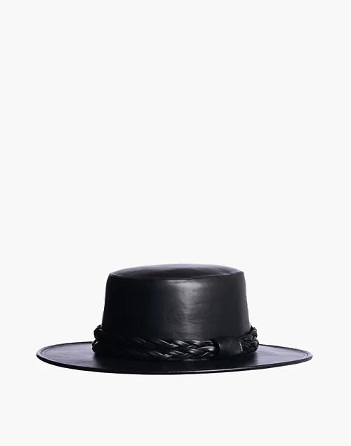 ASN Vegan Leather Midnight Story Boater Hat商品第2张图片规格展示