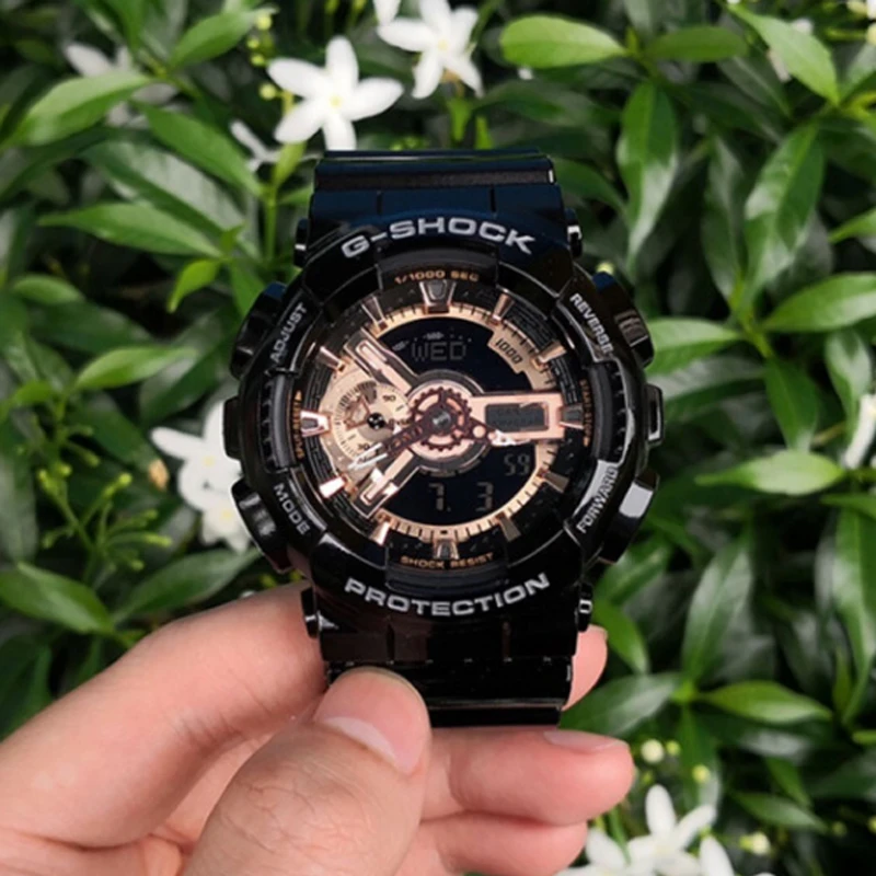 卡西欧（CASIO） G-SHOCK系利大表盘黑金电子防水防震多功能电子双显运动男女手表情人节礼物 新黑金GA-110MMC-1A-黑金-GA-110MMC-1A 商品