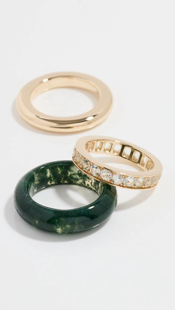 商品By Pariah|14k Green Amethyst Luminous Gem Stack Rings,价格¥25019,第1张图片