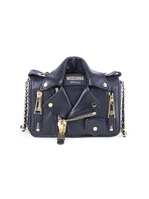 商品Moschino|Biker Jacket Leather Crossbody Bag,价格¥18002,第1张图片