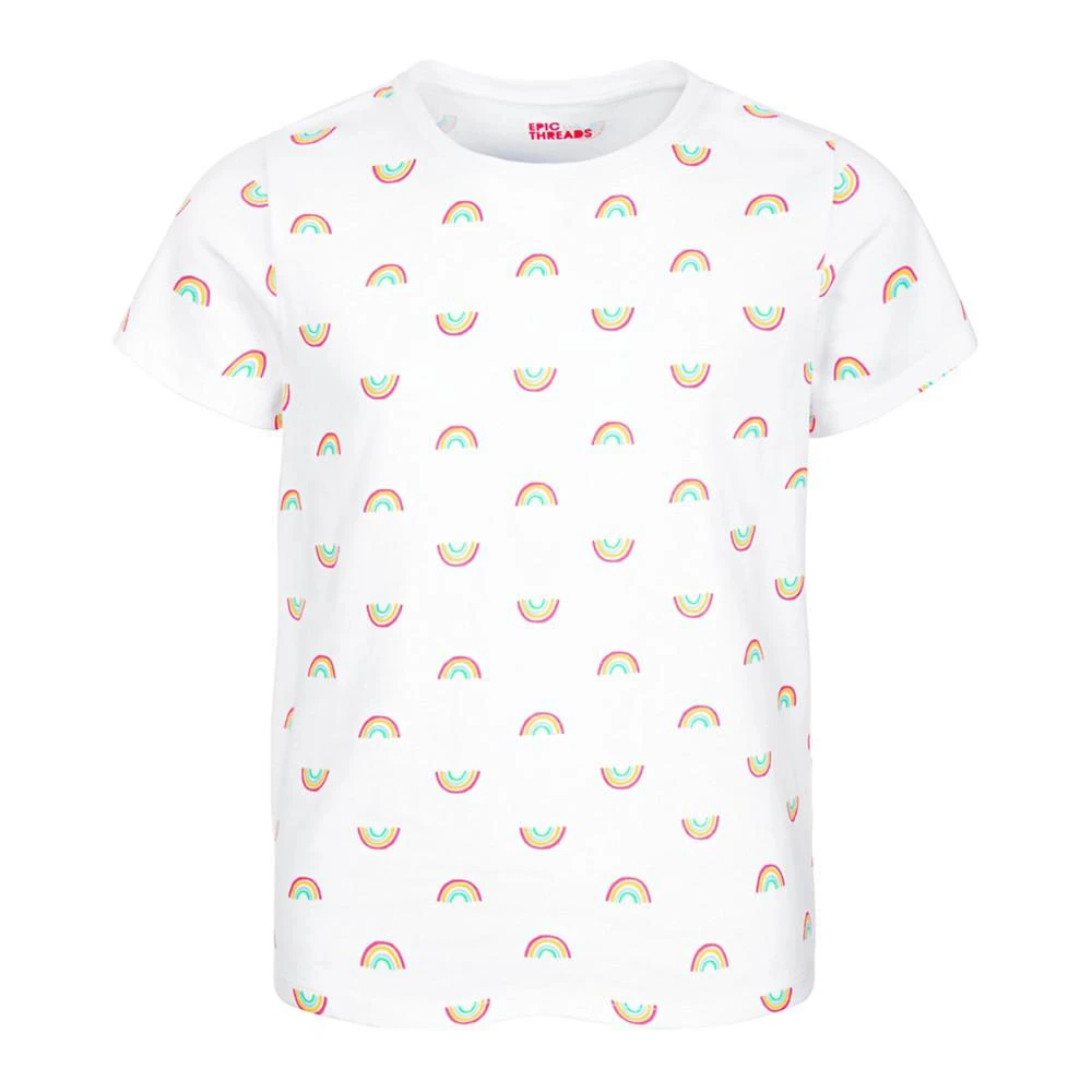 商品Epic Threads|Little Girls Rainbow-Print T-Shirt, Created For Macy's,价格¥26,第1张图片