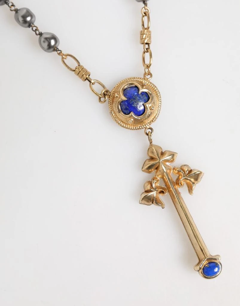 商品Dolce & Gabbana|Dolce & Gabbana Gold Tone Beaded Chain Religious Cross Necklace,价格¥4740,第2张图片详细描述