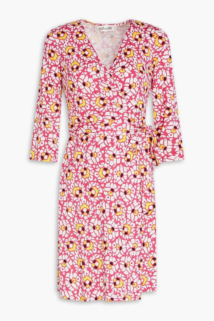 商品Diane von Furstenberg|Julian printed silk-jersey mini wrap dress,价格¥658,第1张图片