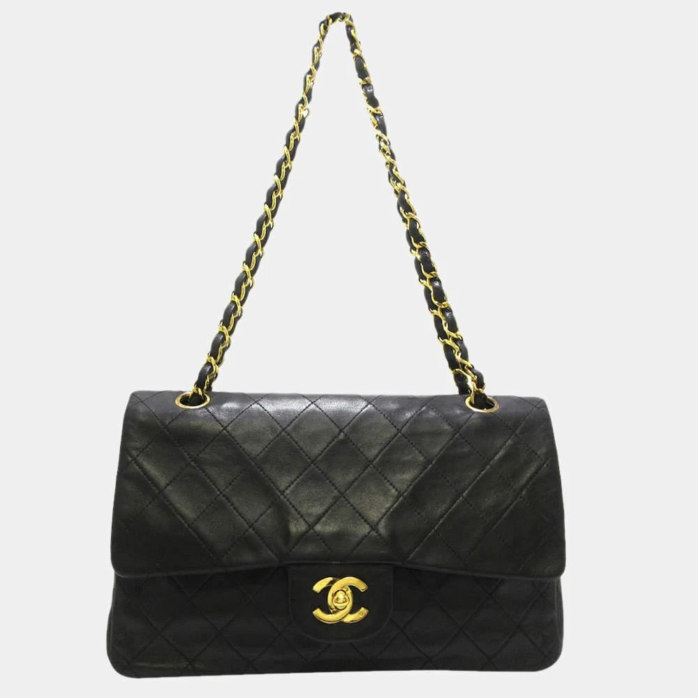 商品[二手商品] Chanel|Chanel Black Classic Medium Lambskin Double Flap Bag,价格¥22086,第1张图片