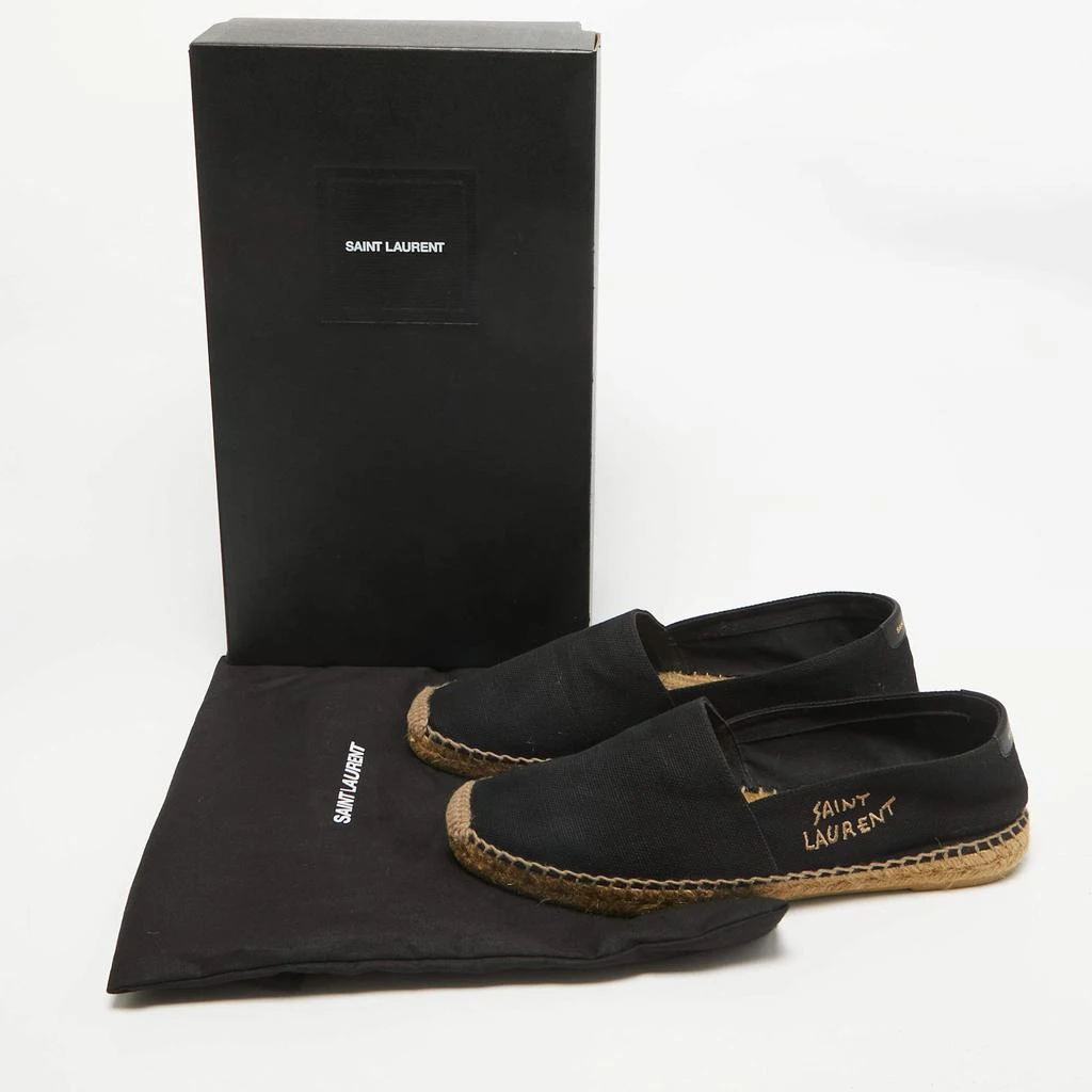 Saint Laurent Black Canvas Logo Embroidered Espadrilles Size 41.5 商品